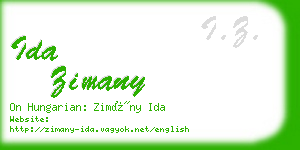 ida zimany business card